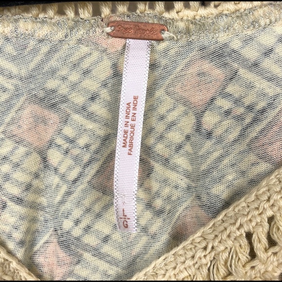 🚫sold eBay🚫 Free People • Crochet Contrast Shirt - Picture 3 of 6